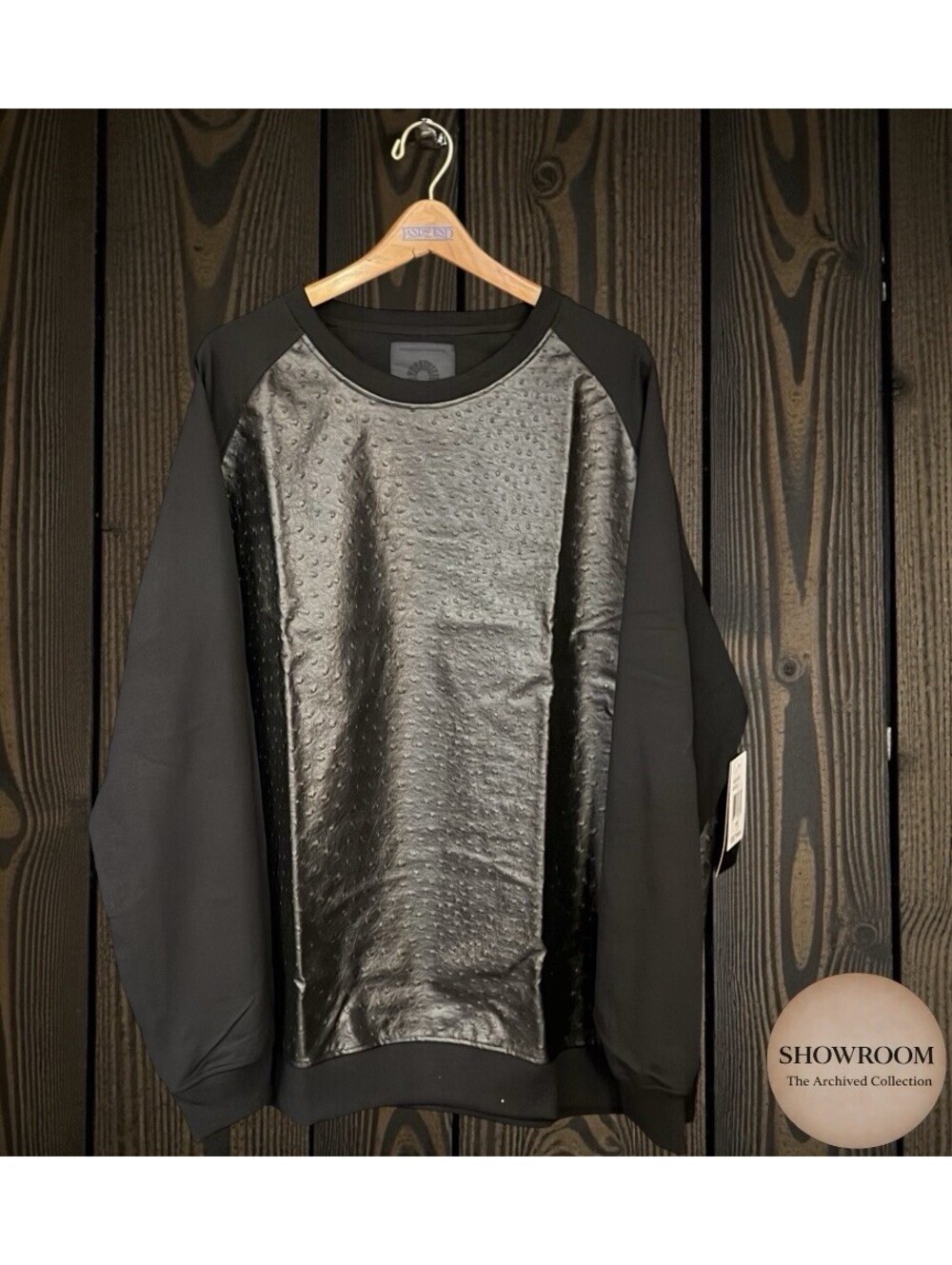 Akademiks 6XL Y2K Faux Ostrich Crewneck Sweatshirt Black